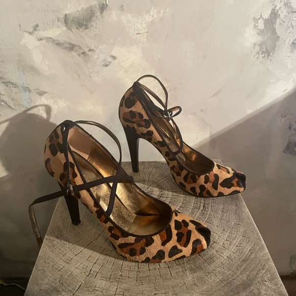 Nine West Shoes - Nine West Animal Print Peep Toe Heels